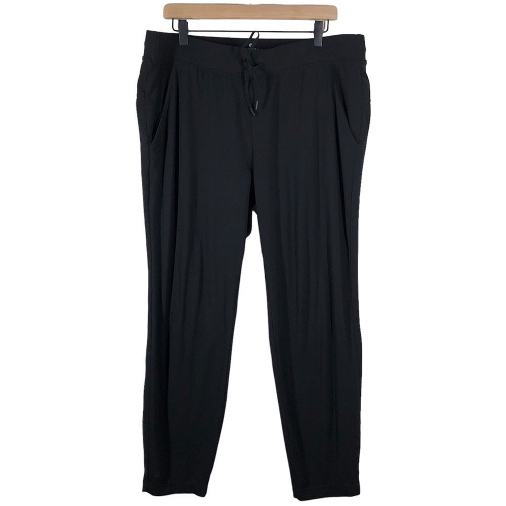 Athleta Black Drawstring Powervita Athletic Ankle Pant Size XL 122593